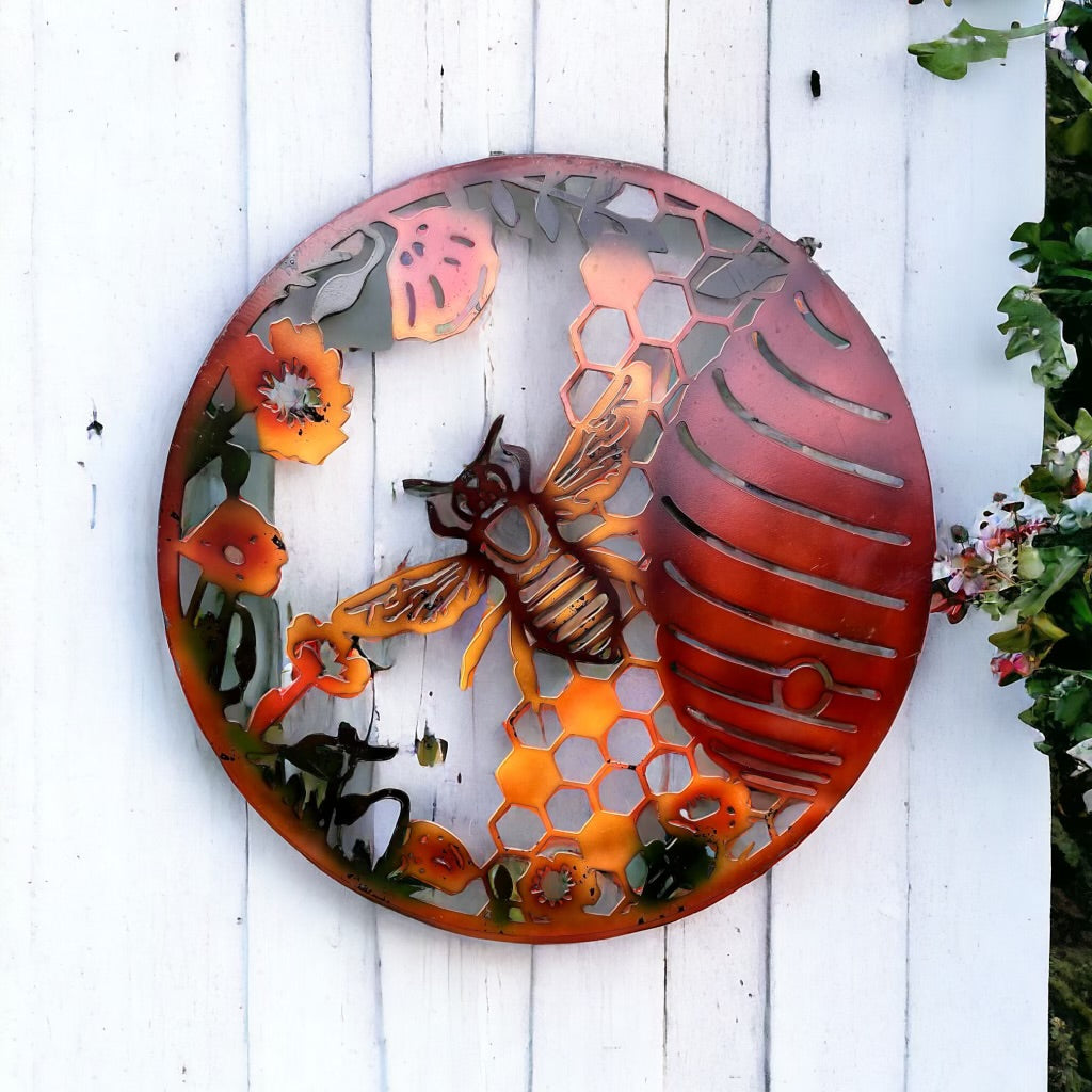 Bee Hive Garden Decor Coloured Plaque from Fig and Rose