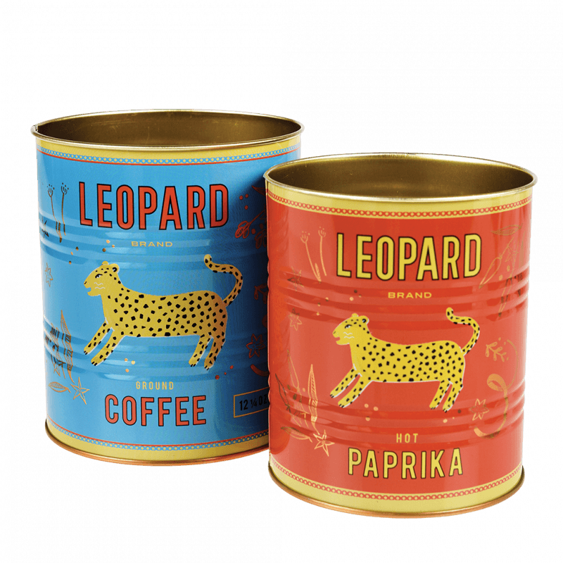 Leopard Retro Storage Tins