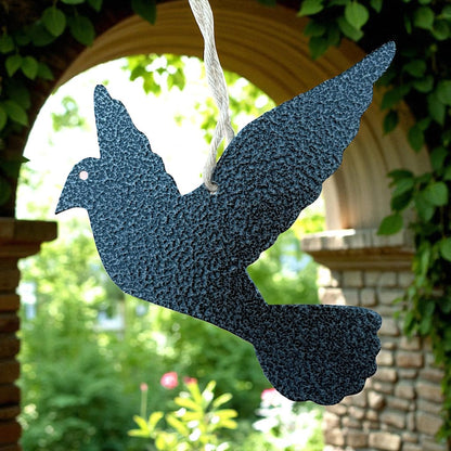 A Hanging Metal Dove Decorations – Set of 3 | Black or Rustic Steel Birds from Fig and Rose.