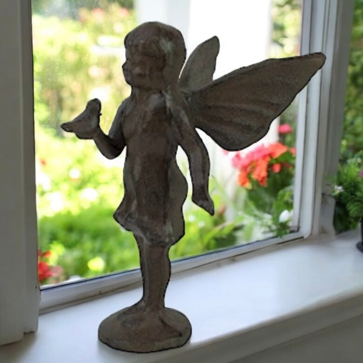 Cast Iron Standing Fairy Garden Ornament from Fig and Rose