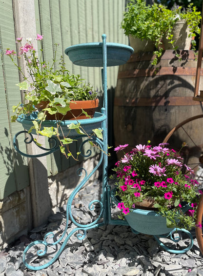 Metal Blue Patio Planter from Fig and Rose