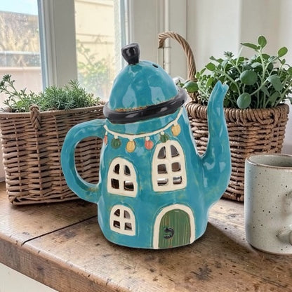 Ceramic Teapot Tealight House from Fig and Rose.