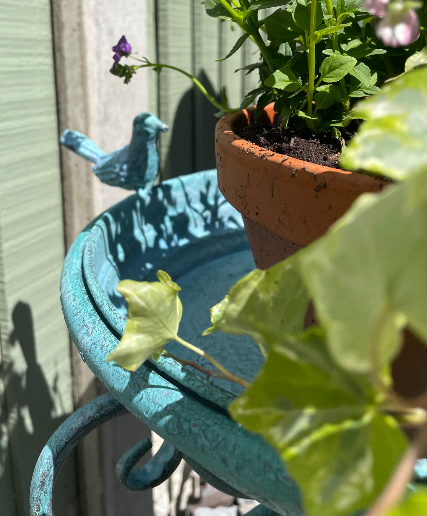 Metal Blue Patio Planter from Fig and Rose