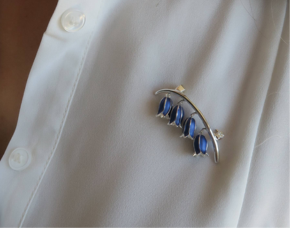 A Bluebell Brooch available to buy from Fig and Rose Home.
