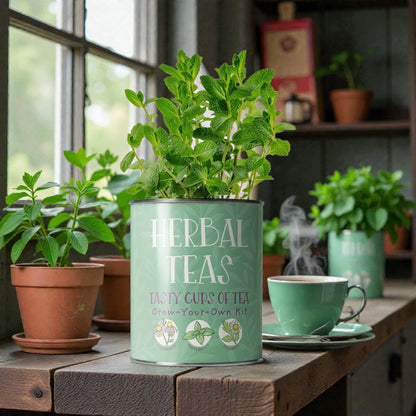 A Herbal Tea Growing Kit available to buy from Fig and Rose Home.
