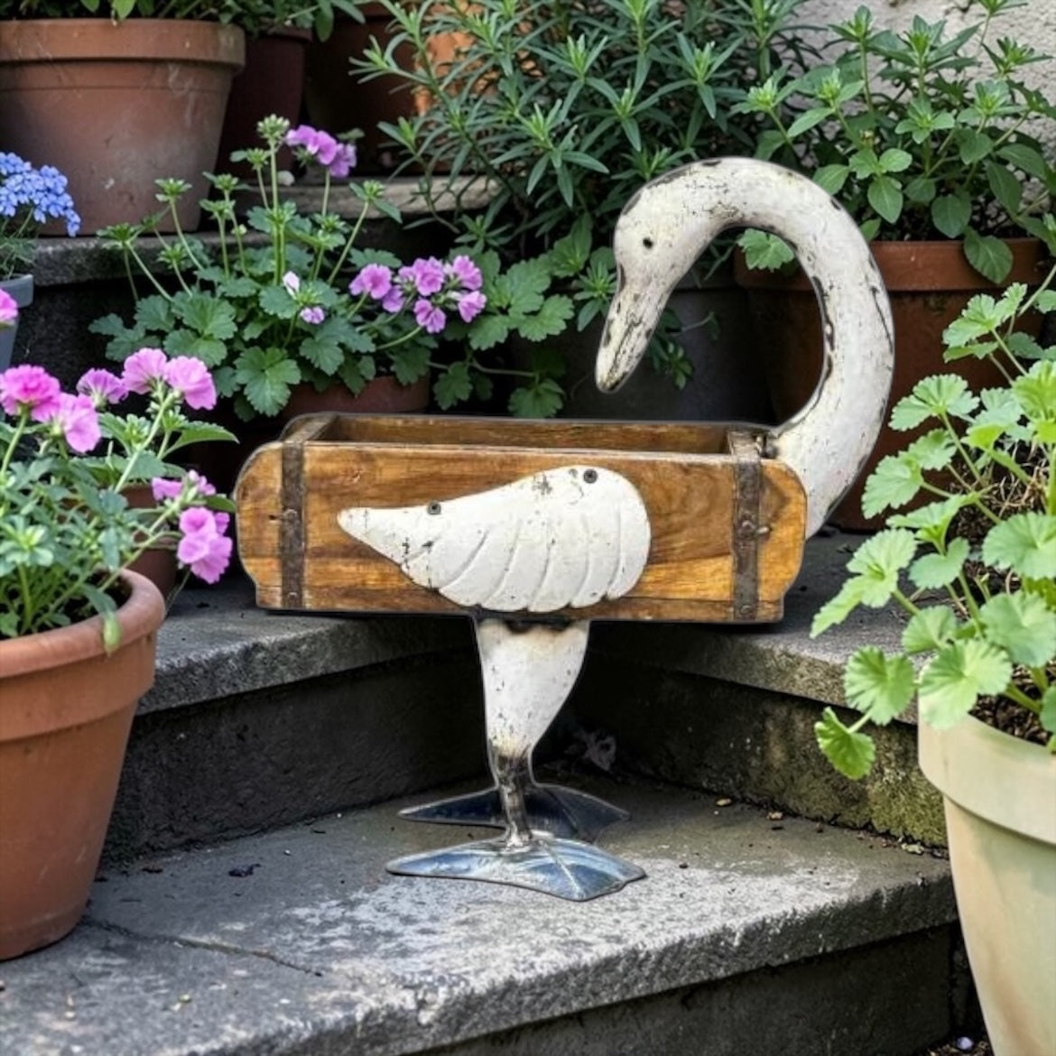 Reclaimed Brick Goose Planter