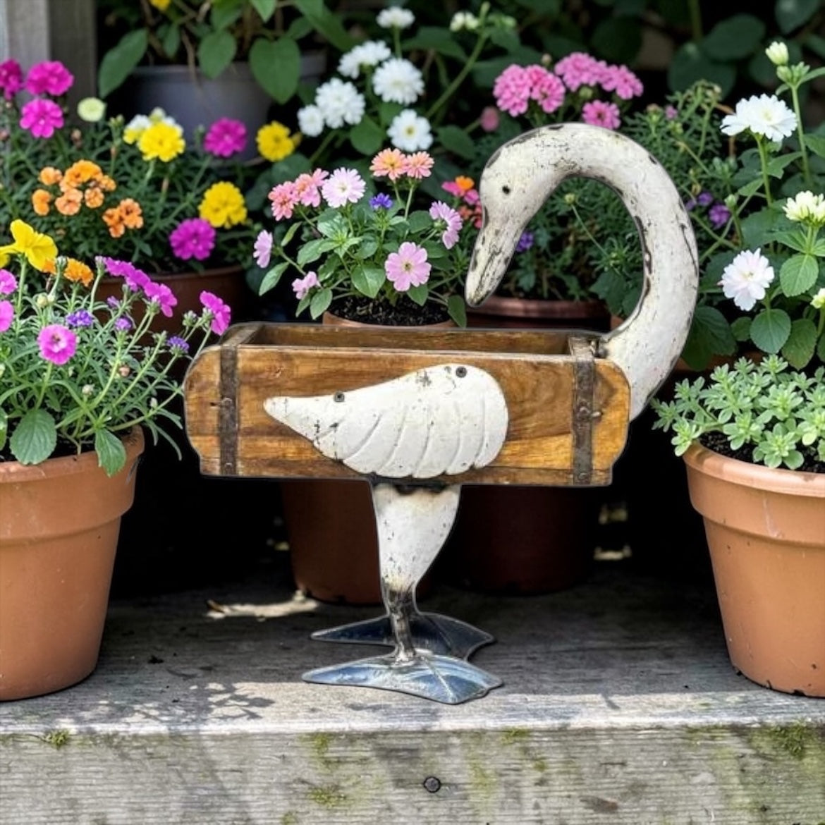 Reclaimed Brick Goose Planter