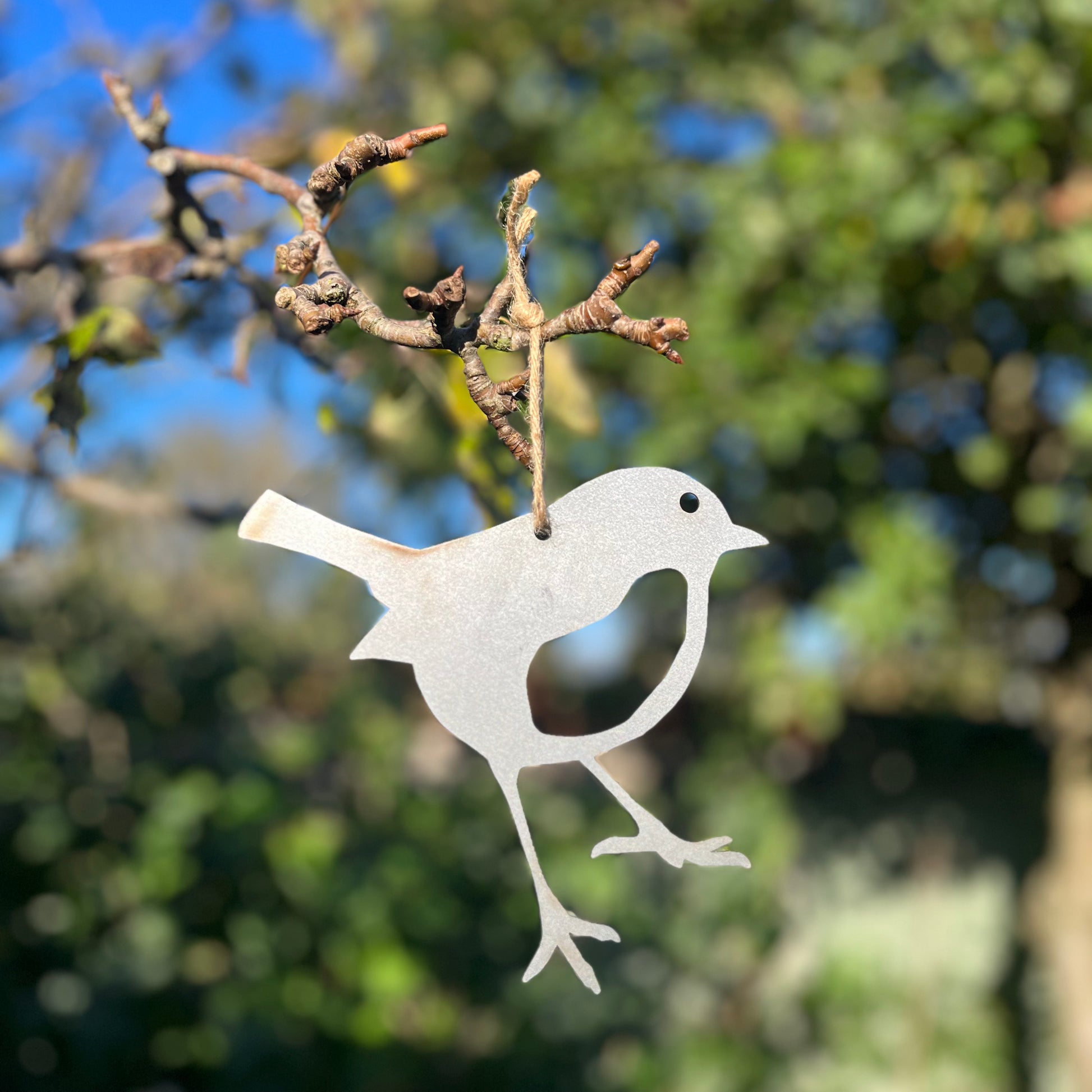 Metal Robin Hanging Decoration from Fig and Rose