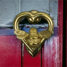 Brass Heart with Bee Door Knocker from Fig and Rose