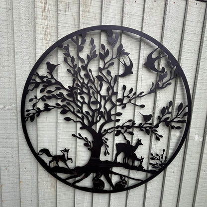 Deer and Fox Garden Plaque