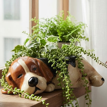 Ceramic Beagle Planter