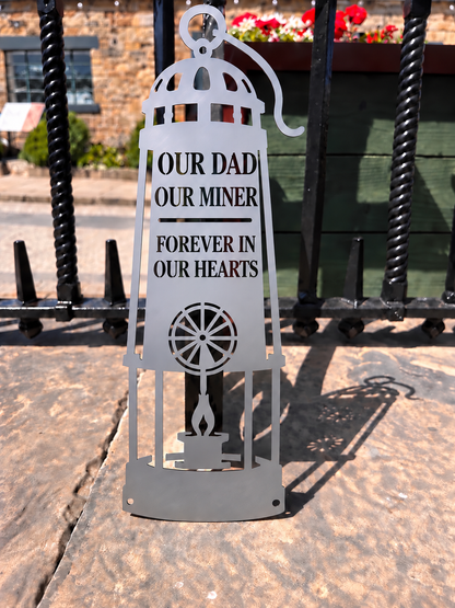 Personalised Coal Miners Lamp Sign
