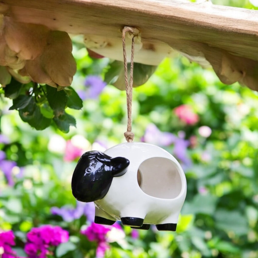 Ceramic Hanging Bird Feeder - Sheep from Fig and Rose.