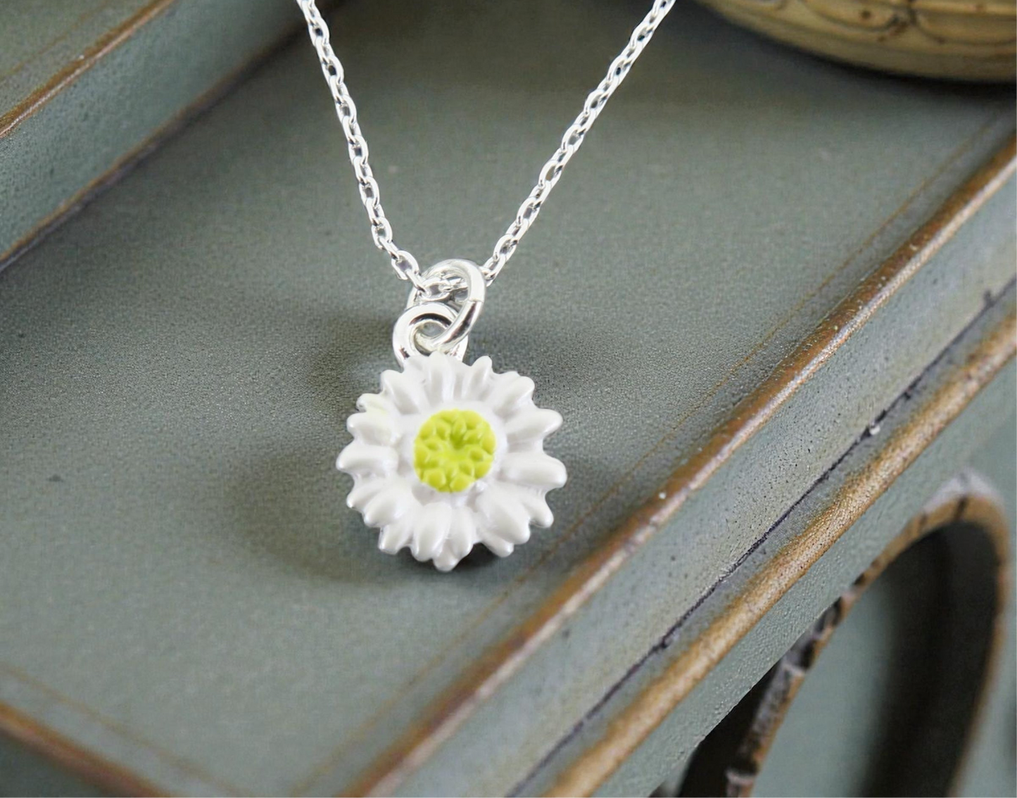 A Daisy Necklace available to buy from Fig and Rose Home.