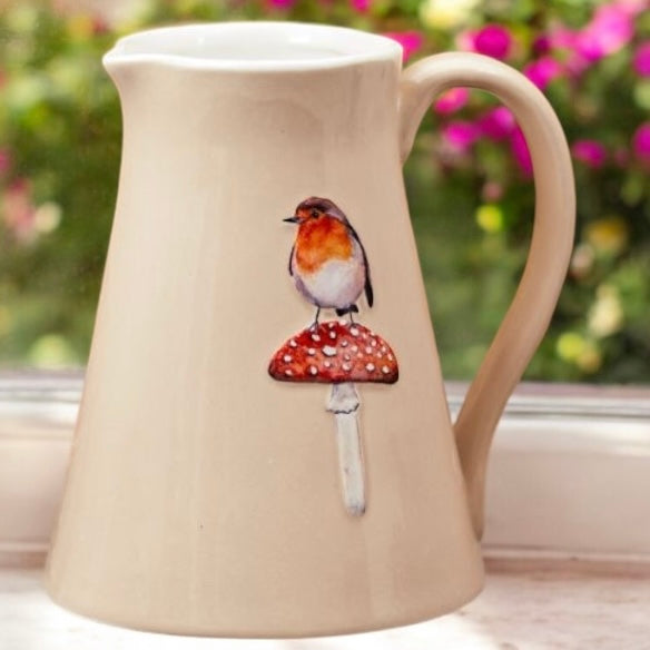 Robin Jug with Mushroom