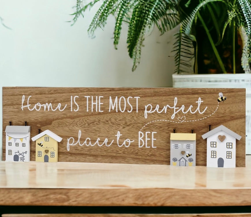 Bee Plaque - Home is the most perfect place to bee from Fig and Rose