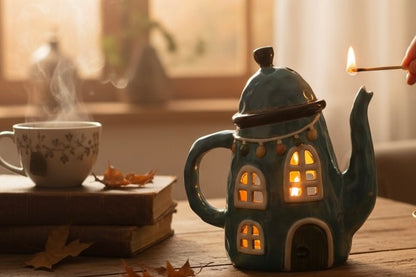 Ceramic Teapot Tealight House from Fig and Rose.