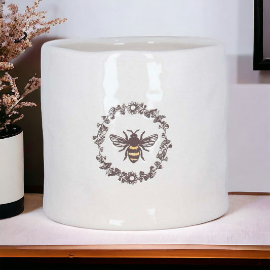 Honeybee Ceramic Plant Cover | Gisela Graham | Bee Gift