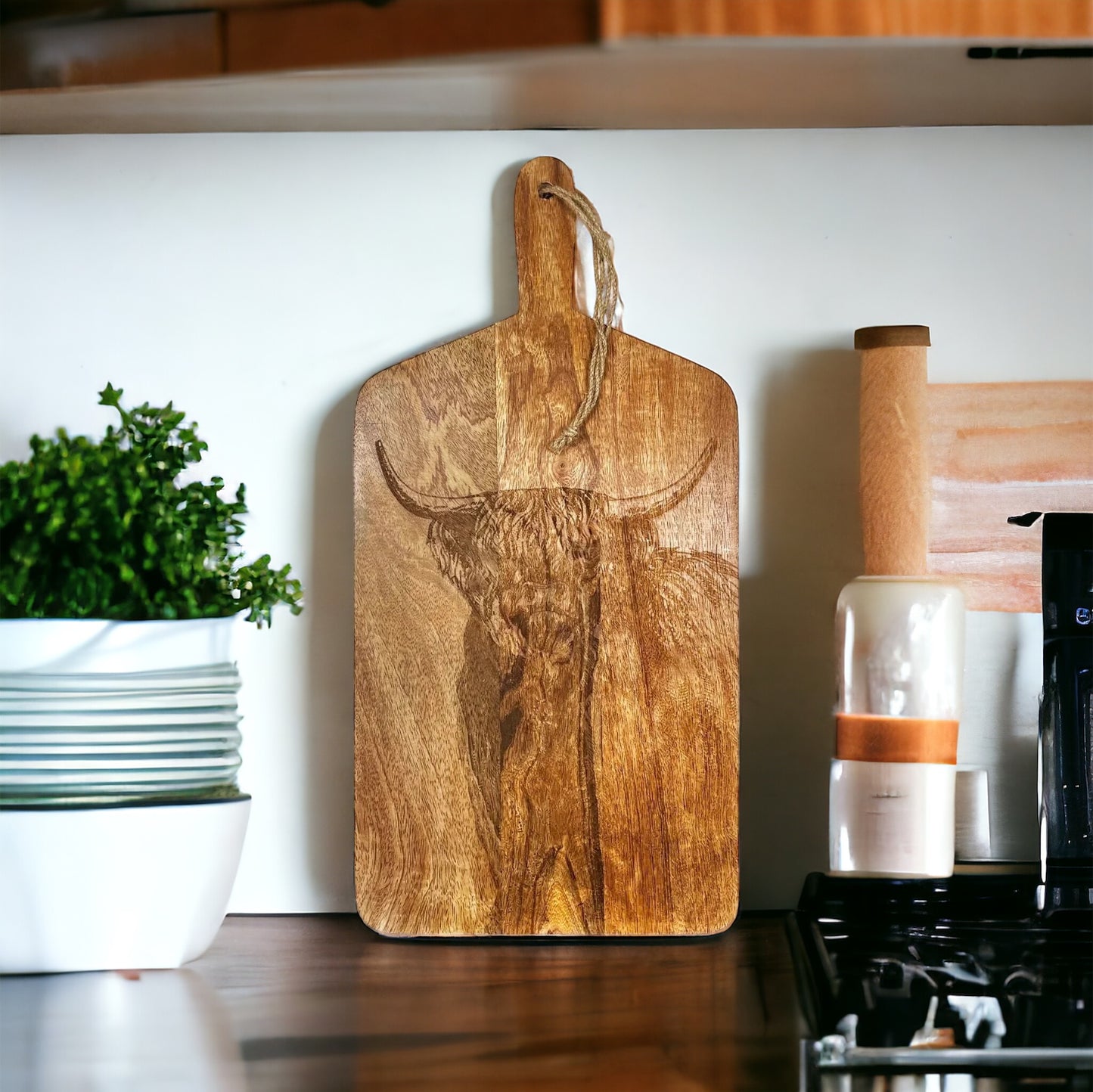 Chopping Board | Highland Cow Chopping Board | Chunky Wooden Chopping Board