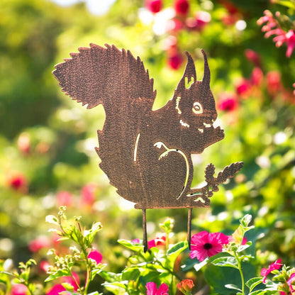 Squirrel Garden Stake from Fig and Rose