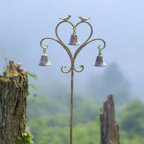 Garden Decor Stake with Birds and Bells from Fig and Rose