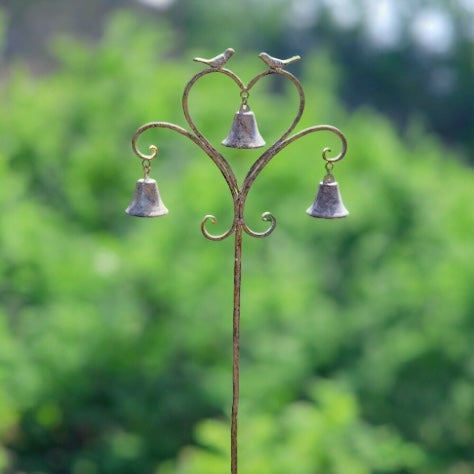 Garden Decor Stake with Birds and Bells from Fig and Rose