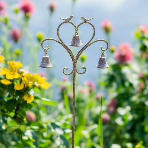 Garden Decor Stake with Birds and Bells from Fig and Rose