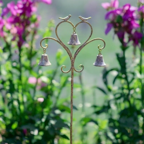 Garden Decor Stake with Birds and Bells from Fig and Rose