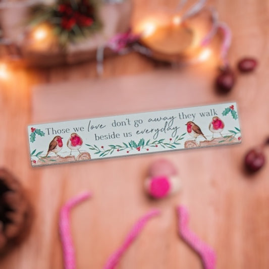 Festive Robin Wooden Plaque from Fig and Rose