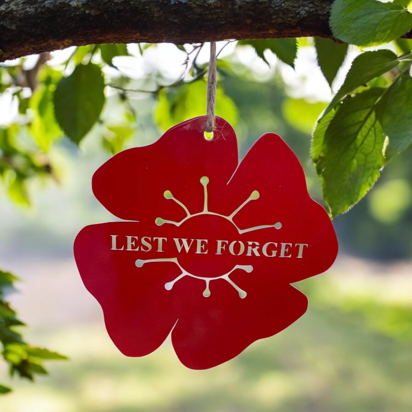 Lest We Forget Metal Hanging Poppy