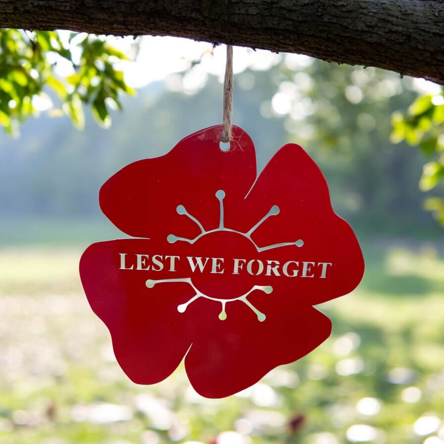 Lest We Forget Metal Hanging Poppy