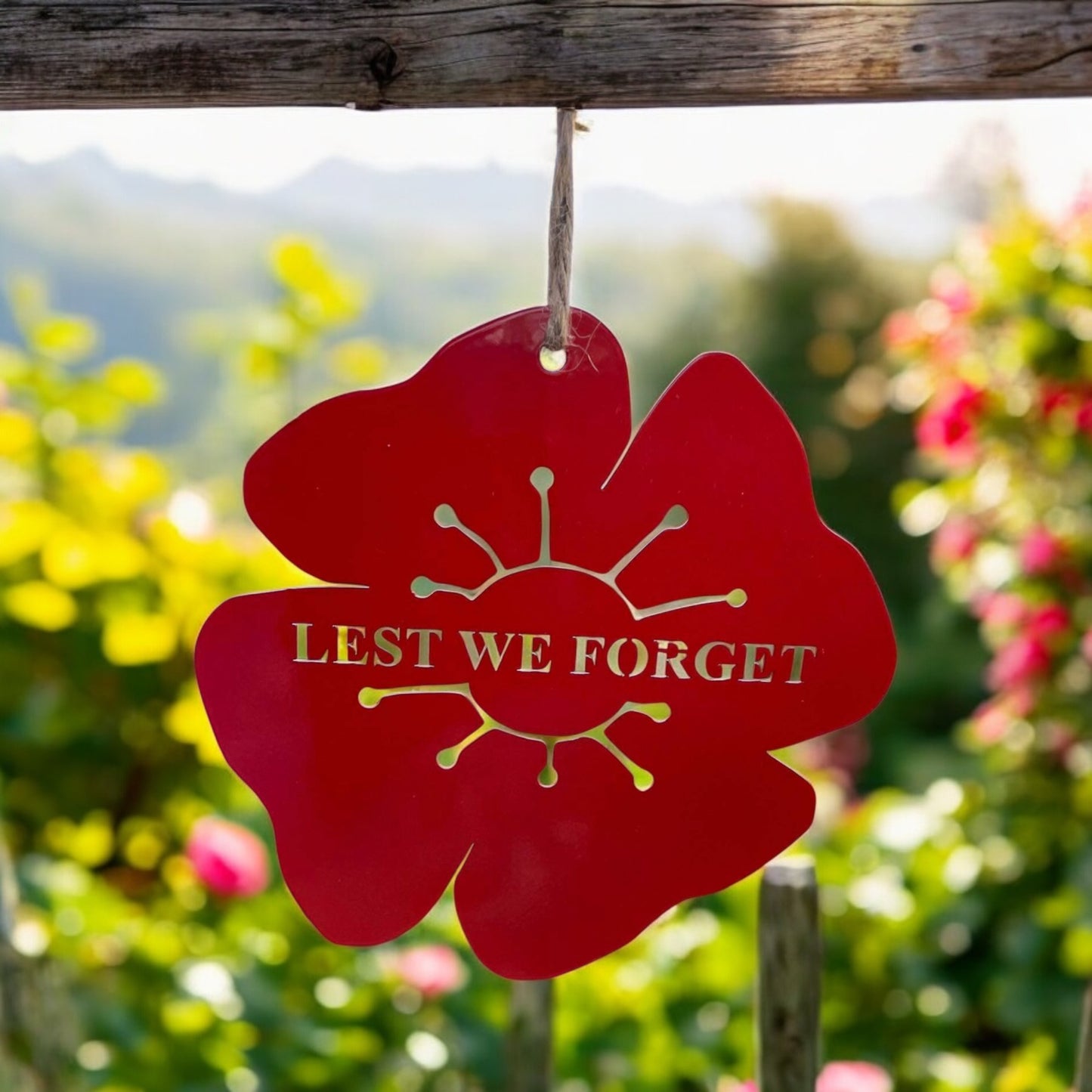 Lest We Forget Metal Hanging Poppy
