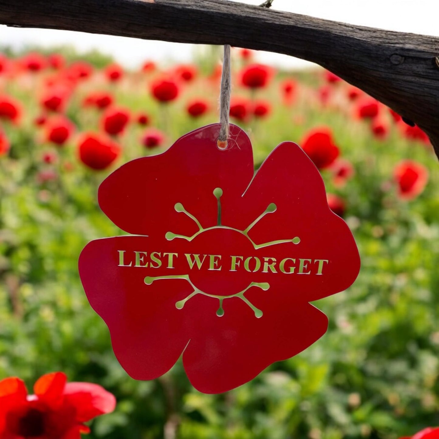 Lest We Forget Metal Hanging Poppy