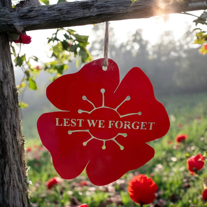 Lest We Forget Metal Hanging Poppy