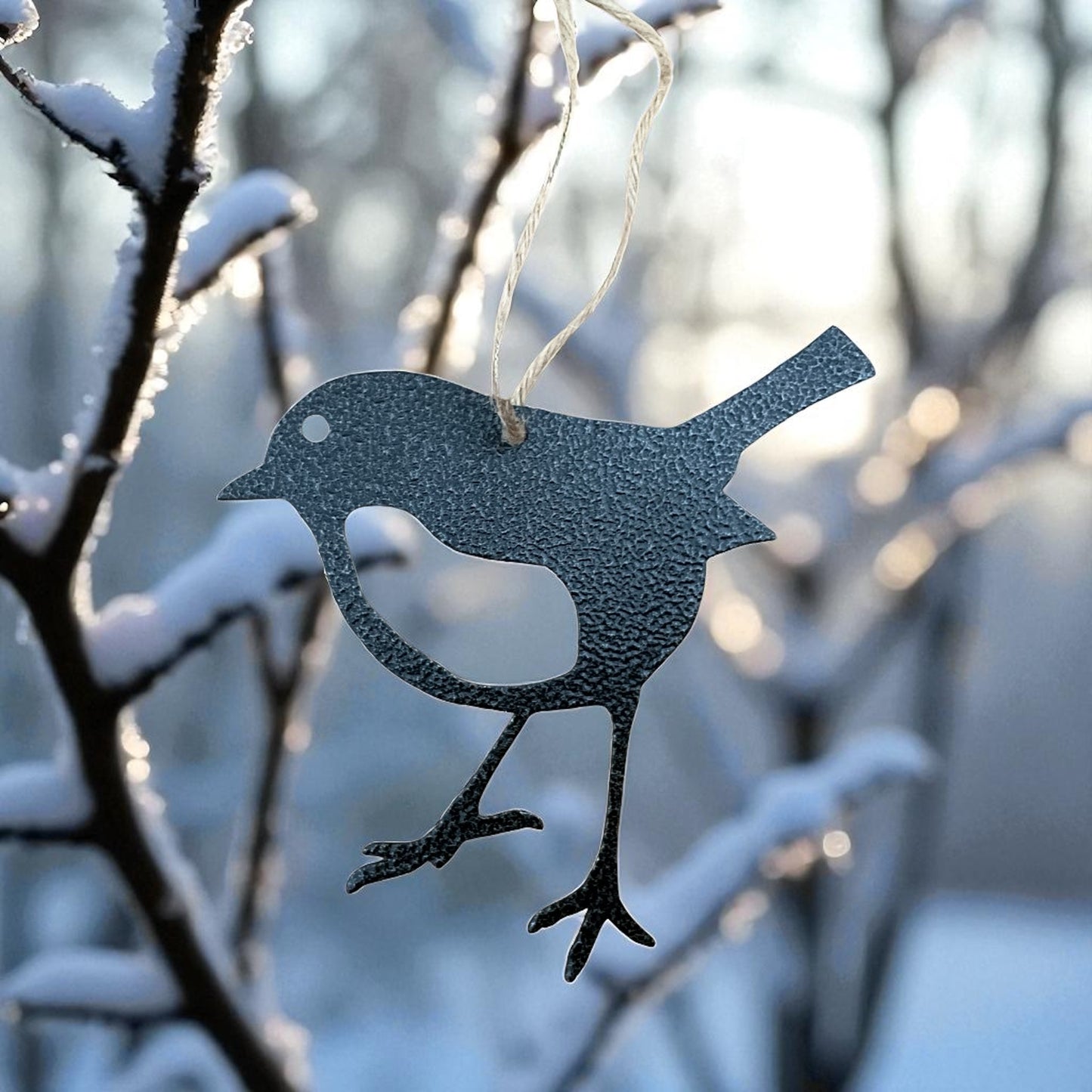 A Metal Robin Hanging Decorations – Set of 3 | Black or Rustic Steel Remembrance Gift from Fig and Rose.