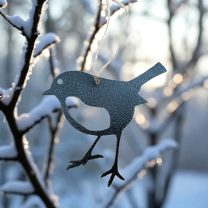 A Metal Robin Hanging Decorations – Set of 3 | Black or Rustic Steel Remembrance Gift from Fig and Rose.