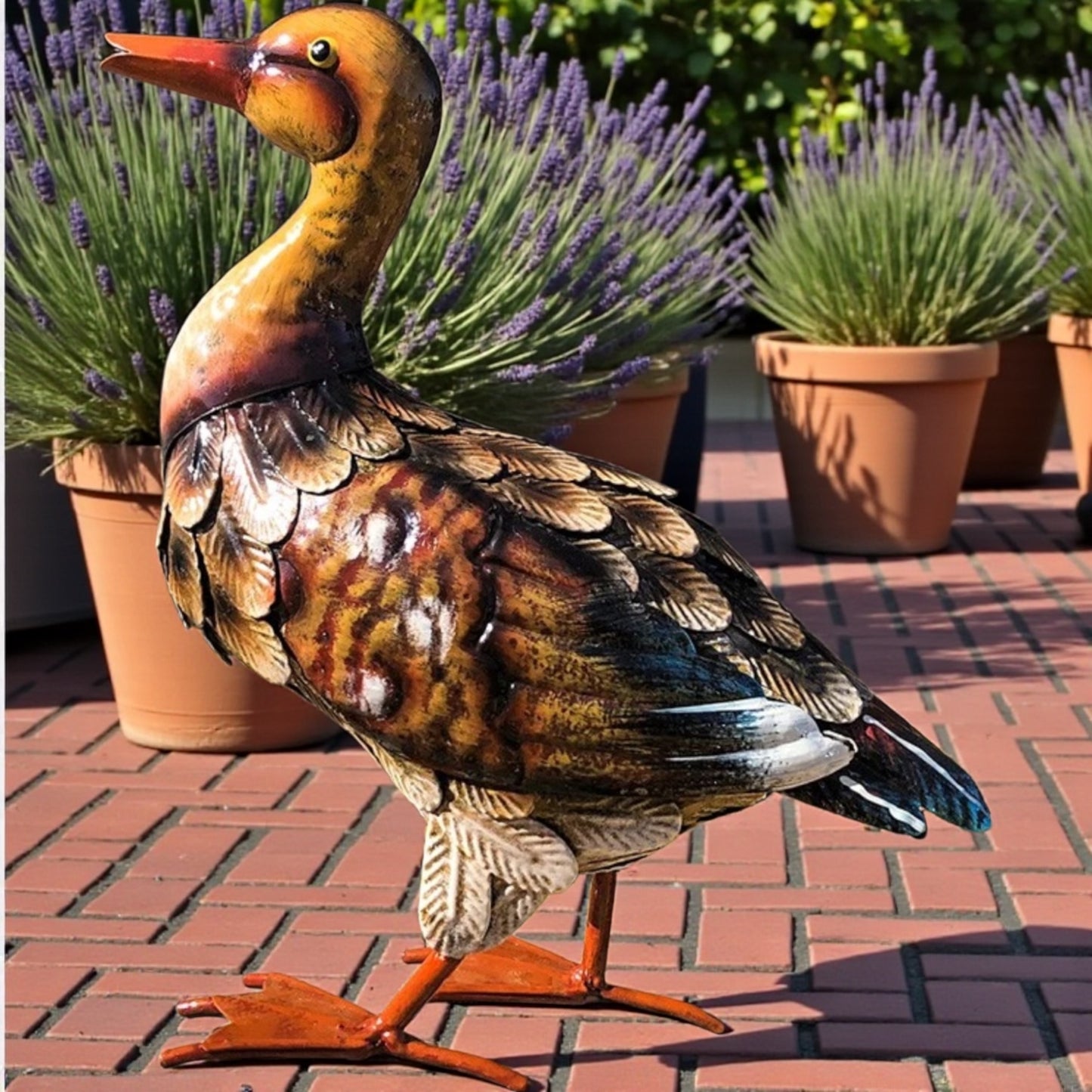 Metal Duck Garden Ornament from Fig and Rose