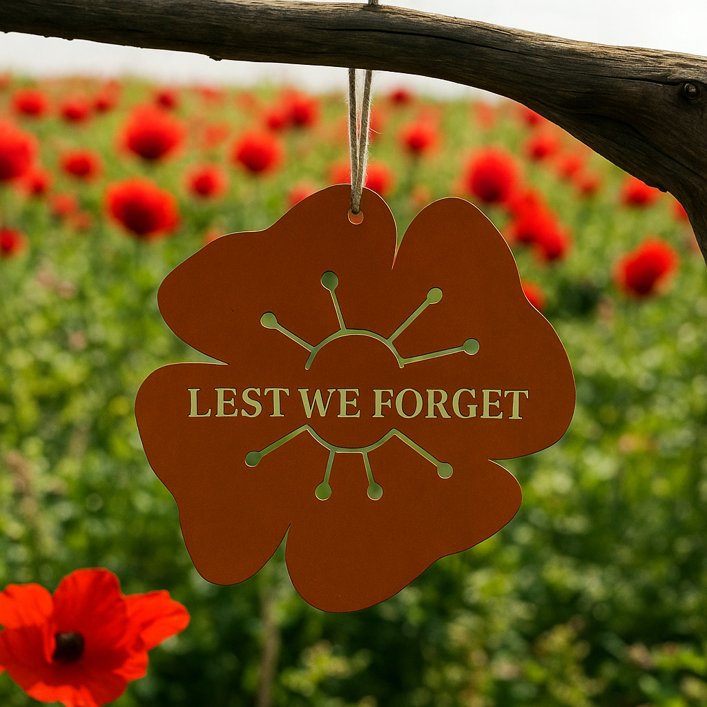 Lest We Forget Metal Hanging Poppy