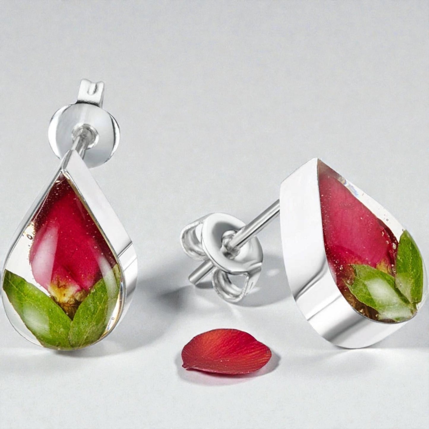 A Rose Bud Silver Stud Earrings available to buy from Fig and Rose Home.