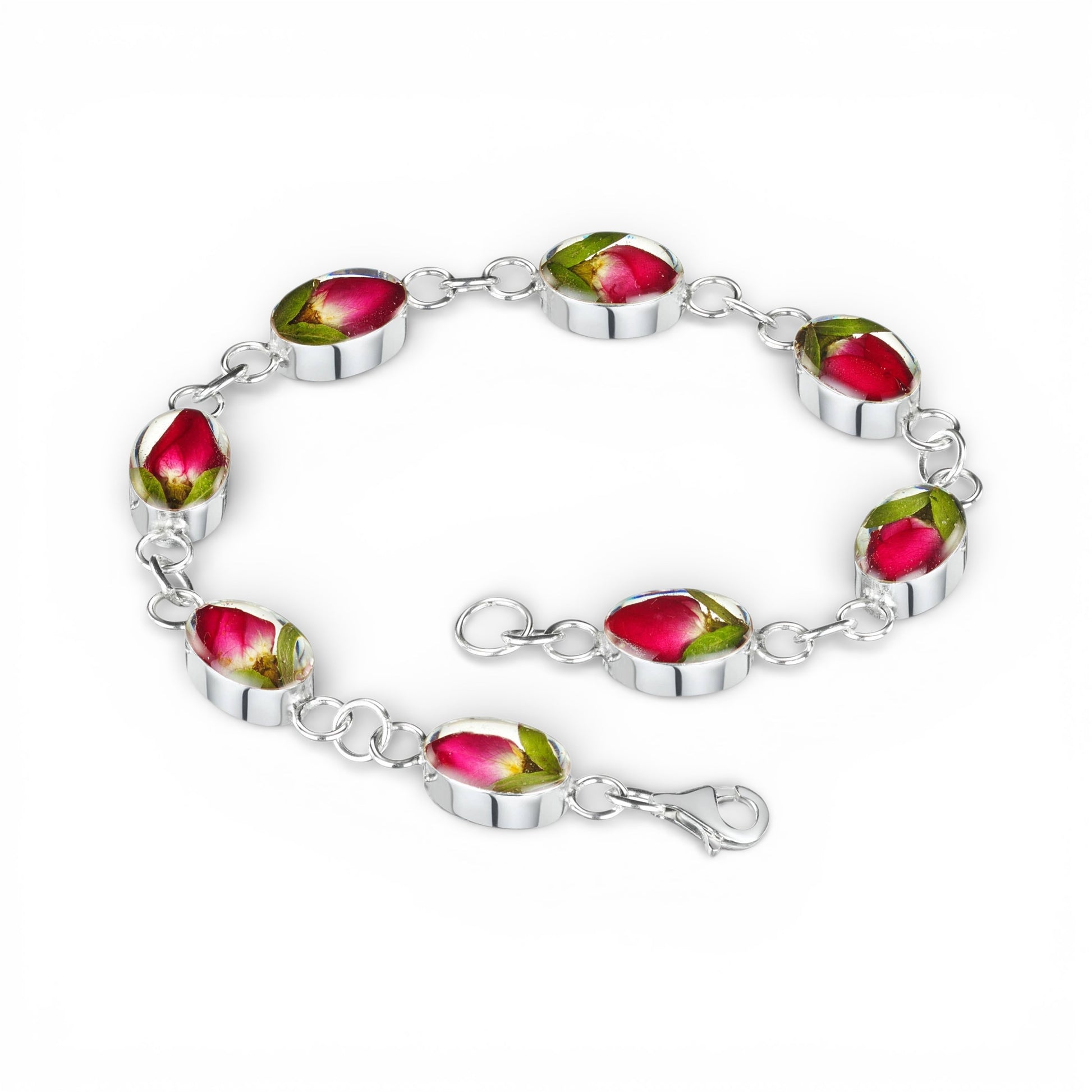 A Rose Bud Silver Bracelet available to buy from Fig and Rose Home.