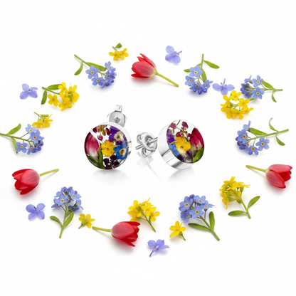 A Resin Flower Studs Earrings available to buy from Fig and Rose Home.