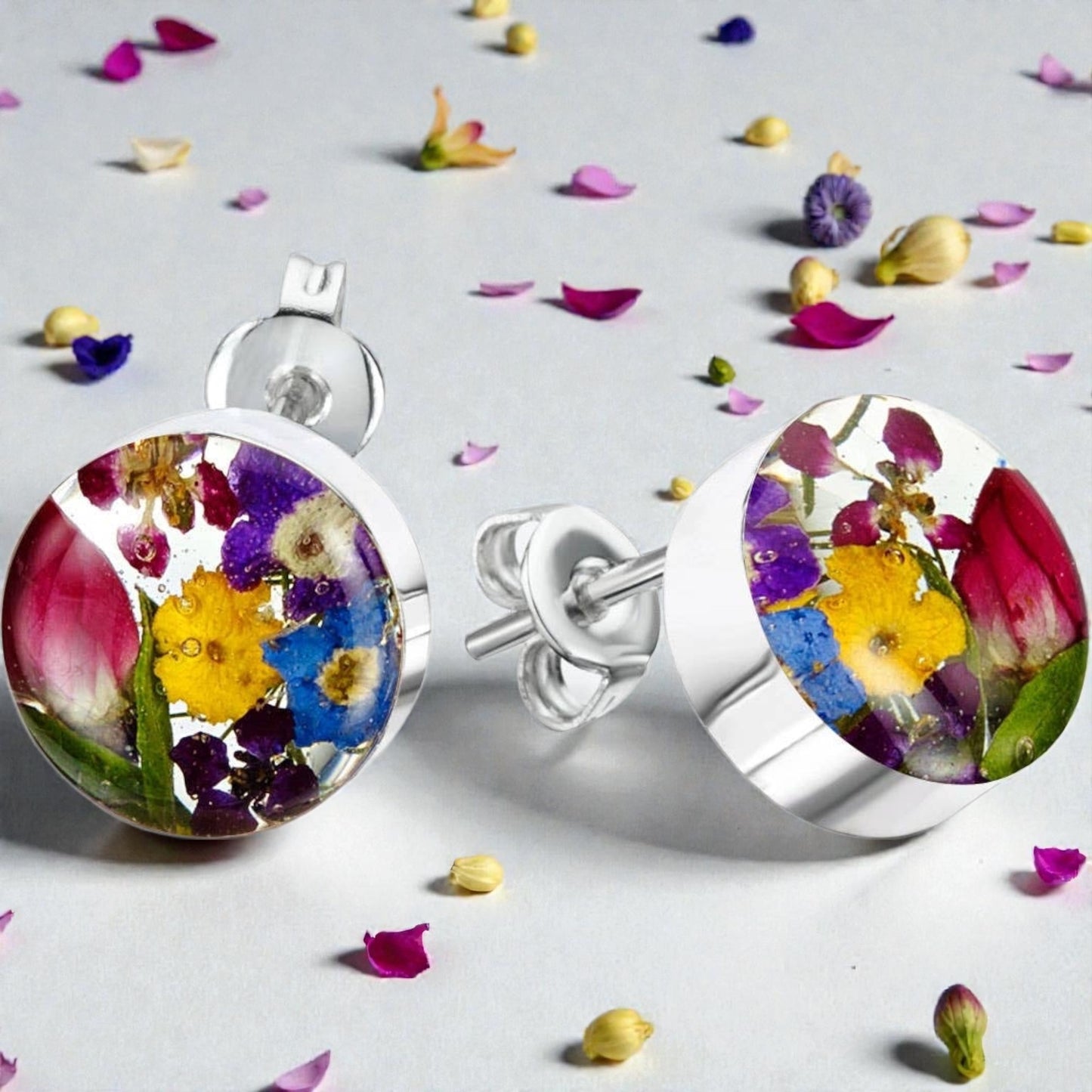 A Resin Flower Studs Earrings available to buy from Fig and Rose Home.