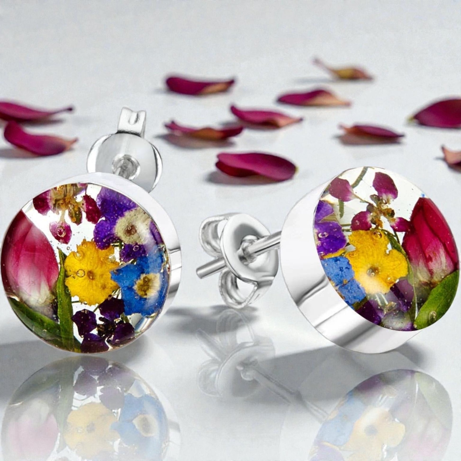A Resin Flower Studs Earrings available to buy from Fig and Rose Home.