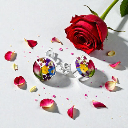 A Resin Flower Studs Earrings available to buy from Fig and Rose Home.