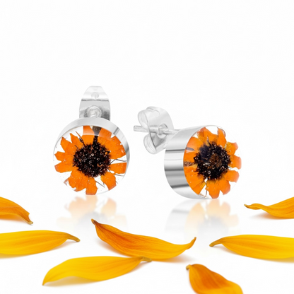 A Sunflower Silver Stud Earrings available to buy from Fig and Rose Home.