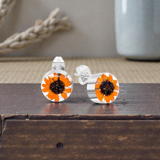 A Sunflower Silver Stud Earrings available to buy from Fig and Rose Home.