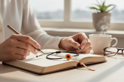 A Sunflower Woven Bracelet available to buy from Fig and Rose Home.