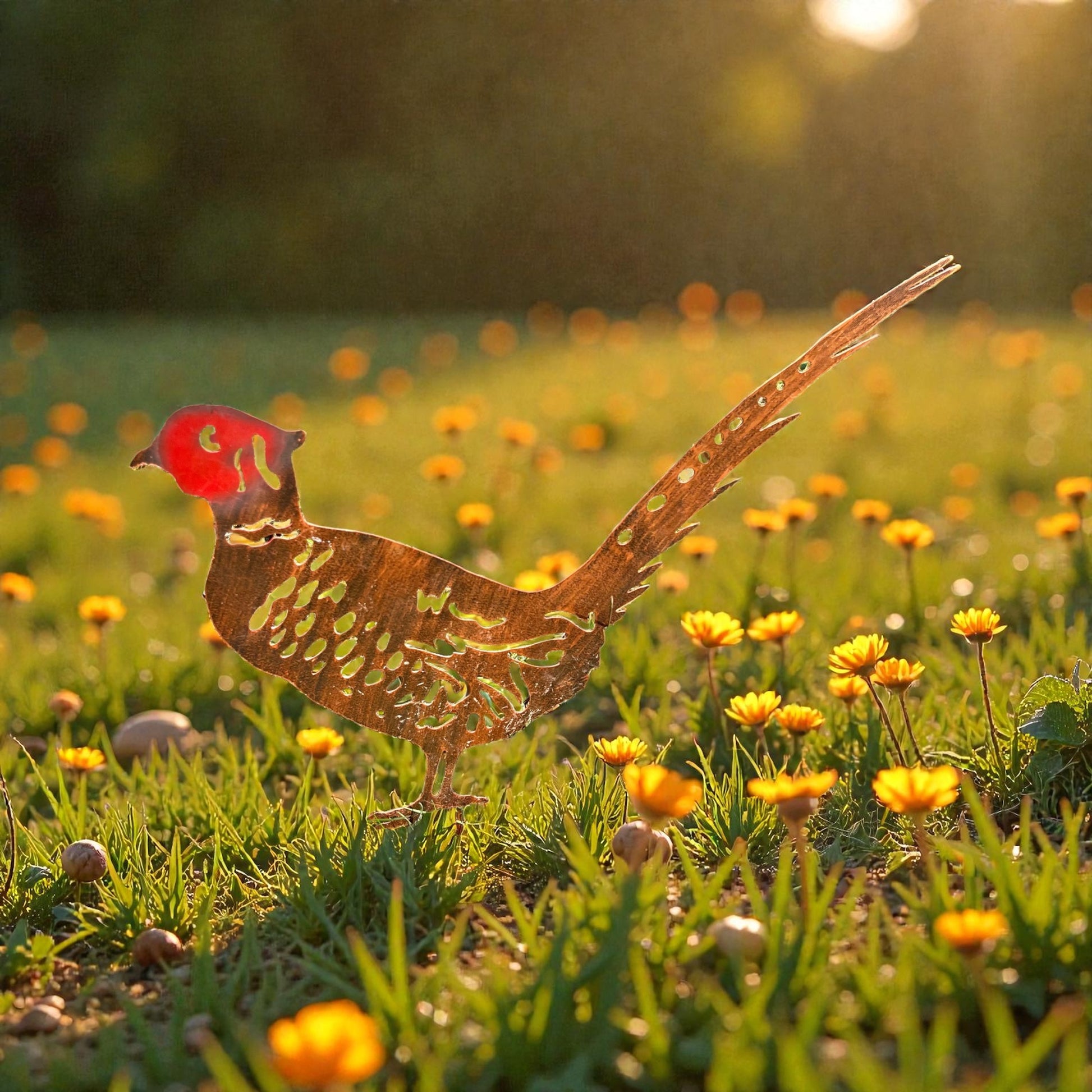 A Pheasant Garden Stake from Fig and Rose.