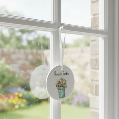 A Thyme to Garden Ceramic Decoration available to buy from Fig and Rose Home.