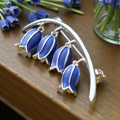 A Bluebell Brooch available to buy from Fig and Rose Home.